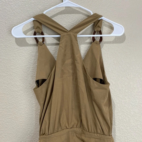 NANUSHKA Venus Wrap Front Mini Dress Solar Beige Size Medium - Picture 12 of 15